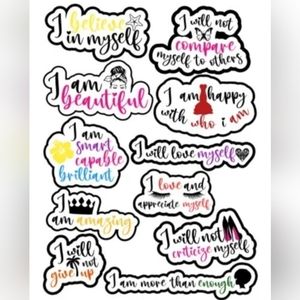 4 Sets Of 11 Women's Positive Affirmations Inspiration Sticker Decal Bundle
